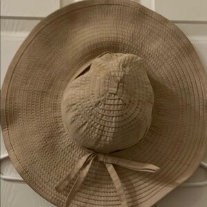 Chic Summer Boho Coastal Beige Wide-Brim Hat